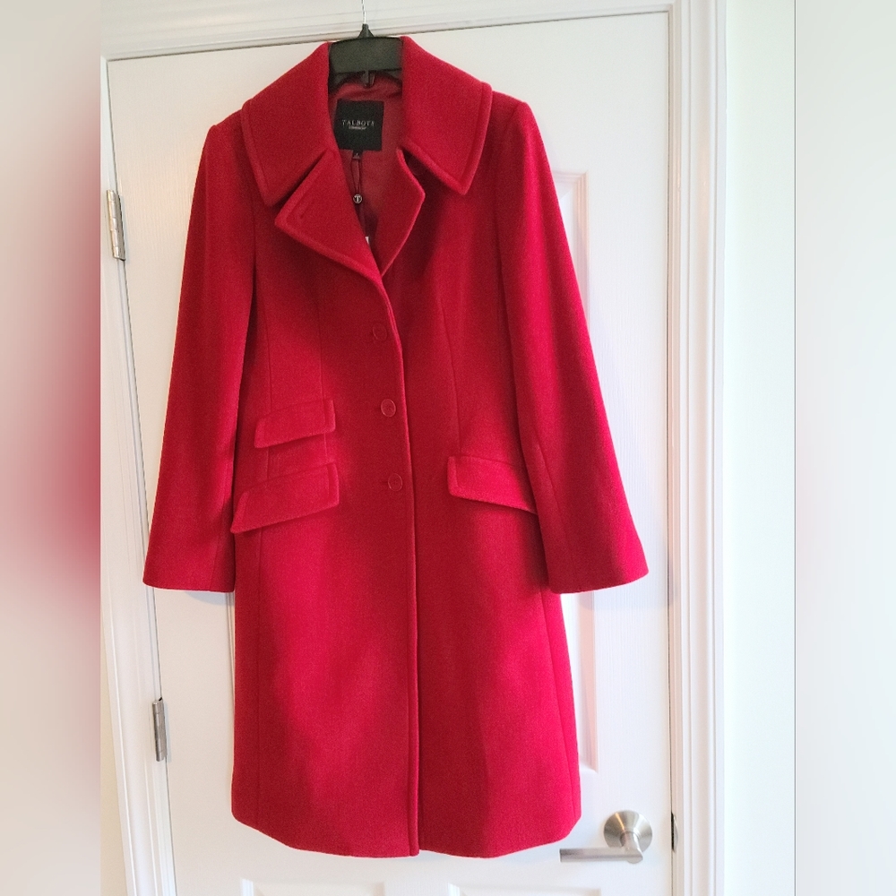 Talbots Woman's Wool Red Coat  Size 4